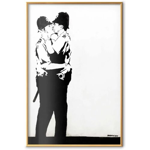  Plakat - The Policemen\&amp;#039;s Kiss 29.7x42 Zlatni okvir Slike