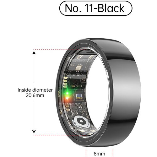 INF Smart Ring R1000 - spremljanje spanja Bluetooth 5.2 sledilnik kisika v krvi Black 11, (21872571) Cene