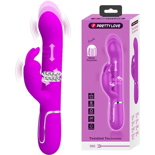 Pretty Love Coale Twinkled Tenderness 4in1 Rotating & Thrusting Rabbit Vibrator Pink