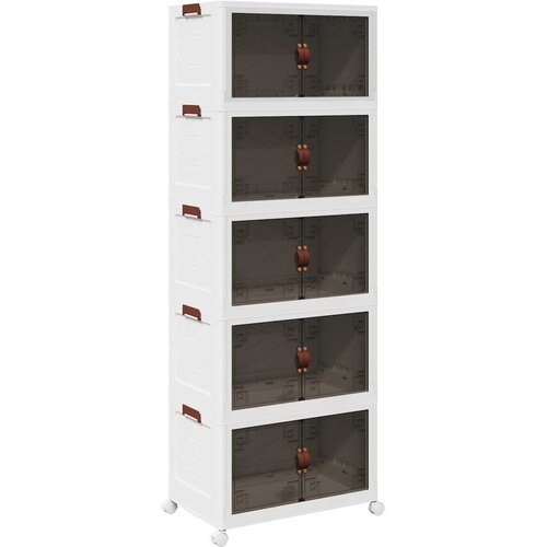  Složiva kutija za pohranu s kotačima 5nivoa 75 L 64x40x179 cm Slike