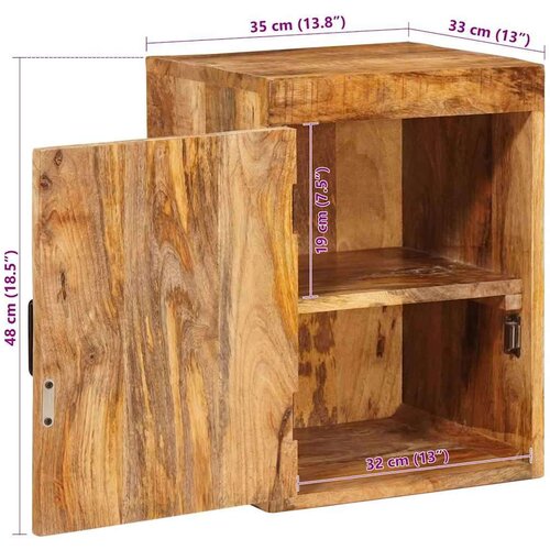 VidaXL Noćni ormarić 2 pcs Smeđa 35 x 33 x 48 cm Čvrsto drvo manga Slike