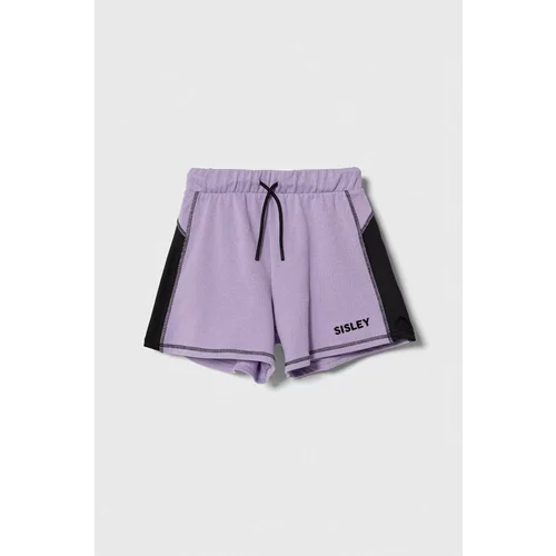 Sisley Otroške bombažne kratke hlače vijolična barva