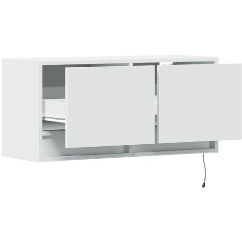  Zidni TV ormarić s LED svjetlima bijeli 80 x 31 x 38 cm Slike