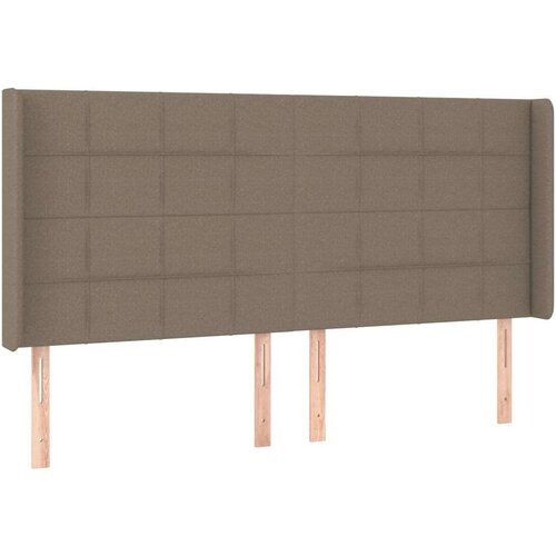  Uzglavlje smeđesivo 163 x 16 x 118/128 cm od tkanine Slike