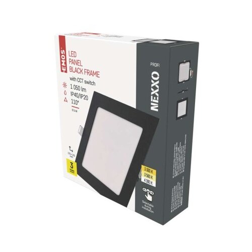  LED vgradno svetilo NEXXO, kvadratno, črno, 12W, nastavljiva CCT Cene