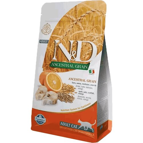 N&d Low Grain Hrana za odrasle mačke Bakalar i Pomorandža - 10 kg Slike