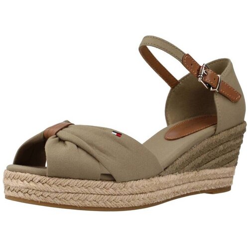 Tommy Hilfiger Espadrile BASIC OPEN TOE MID WEDGE Zelena Slike