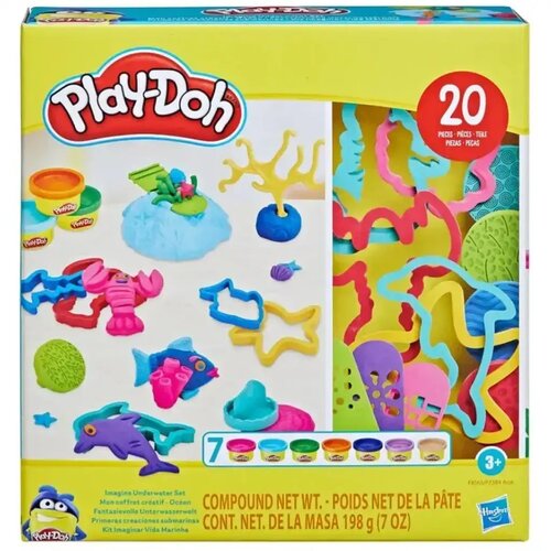 Hasbro Play-Doh: 20-dijelni set Podvodni svijet s 7 posudica obojenog plastelina - Cene