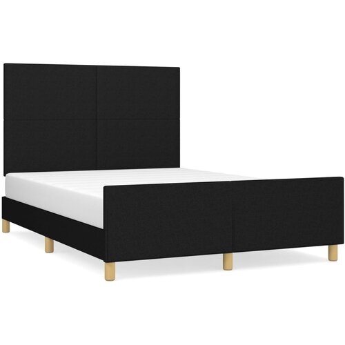 vidaXL posteljni okvir z vzglavjem črn 140x200 cm blago, (20794880) Cene