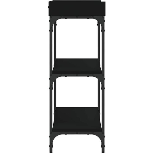  Konzolni stol s policama crni 100 x 30 x 80 cm Slike