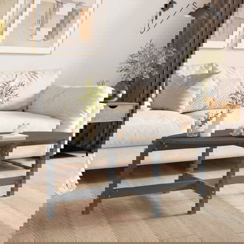 The Living Store Klubska mizica siva 118x63x45 trdna borovina - Klubska Mizica, (21574257) Cene