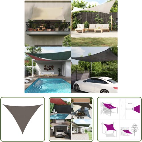  The Living Store Senčno jadro 160 g/m² antracitno 3,5x3,5x4,9 m HDPE - Senčno Jadro, (21743069) Cene