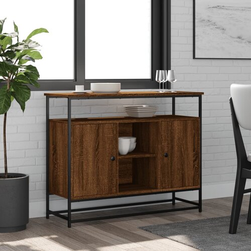 vidaXL Komoda smeđa boja hrasta 100x35x80 cm od konstruiranog drva Cijene