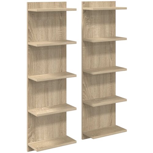 vidaXL Zidna polica 2 kom. Hrast sonoma 30 x 15 x 100 cm - Hrast sonoma 2 30 x 15 x 100 cm (5 etaža) Cene