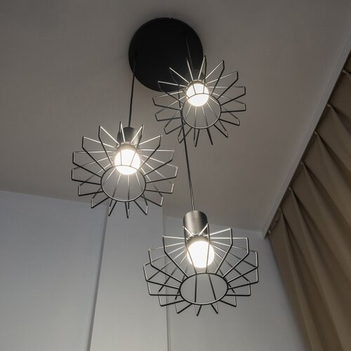 Visilica na sajli SOLANO 3xE27/15W/230V crna/sjajni hrom Slike