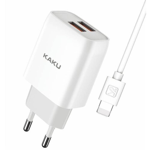 Kakusiga hišni polnilec Q/HHDZ 2,4A 2x USB vtič s polnilnim kablom Lightning bel Cene