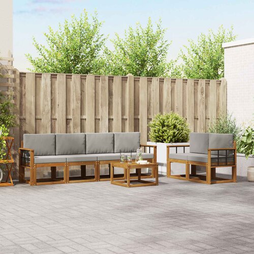 Set vanjskih sofa 7 kom. Prirodna i svijetlo siva Cijene