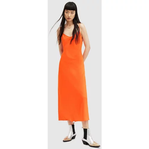 AllSaints Obleka Bryony oranžna barva