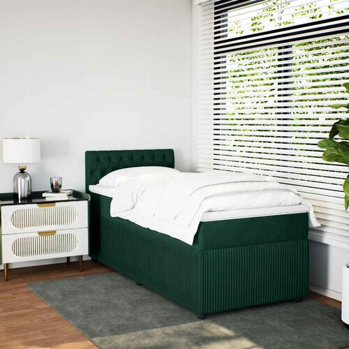 Box spring krevet s madracem tamnozeleni 100x200 cm bar&amp;scaron;unasti Slike