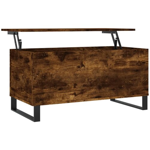 Maison Chic Klubska mizica - kavna mizica - Nizka mizica dimljeni hrast 90x44,5x45 cm inženirski les, (21753908) Cene