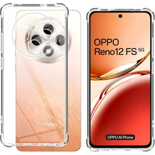 Techsuit Silikonski ovitek z ojačanimi robovi za Oppo Reno12 F/Reno12 FS - Prozorna Cene