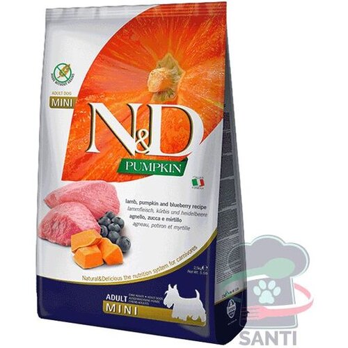 Farmina Pumpkin Dog Adult Mini Grain Free jagnje in borovnica 800 g Cene