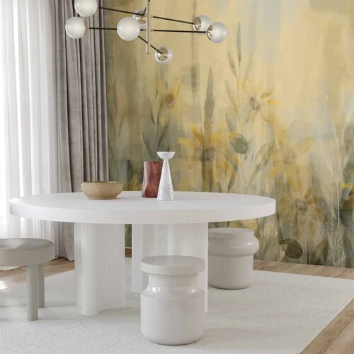  Foto tapeta - A touch of summer - floral motif with a meadow full of yellow flowers and grasses 300x210 Slike