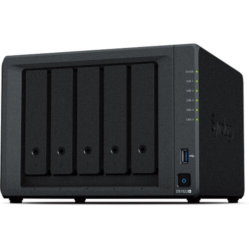 Synology diskstation DS1522+,Tower, 5-Bay 3 5'' sata HDD/SSD,2 x m 2 2280 nvme... Slike