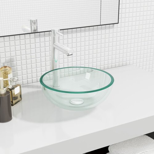 vidaXL Umivaonik od kaljenog stakla 30 x 12 cm prozirni Cijene