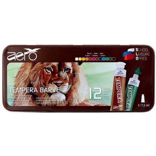 Barvice tempera 7ml 1/12 kovinska embalaža lev VSE ZA ŠOLO Cene
