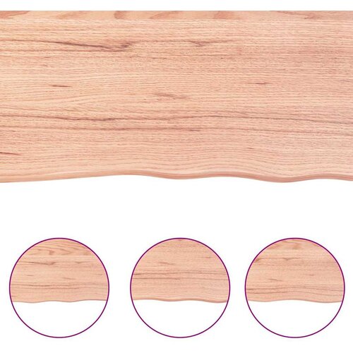  Zidna polica svjetlosmeđa 100x50x(2-4) cm obrađena hrastovina Slike