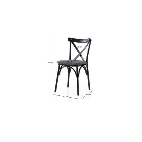 Hanah home Set trpezarijskih stolica Ekol 288 V2, 2 dijela, Tamno siva Slike