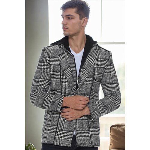 Dewberry K7535 MEN'S COAT-PLAID BLACK-1 Slike