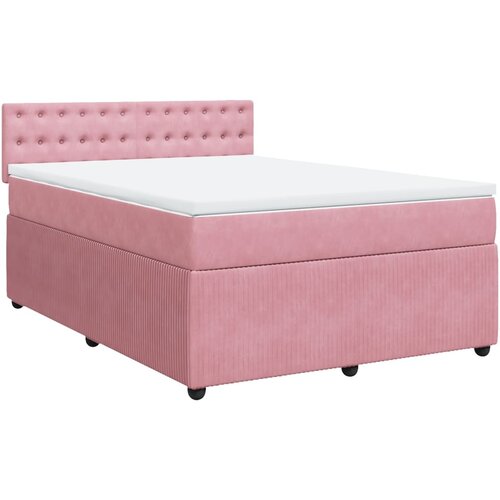 vidaXL Box spring postelja z vzmetnico roza 160x200 cm žamet, (21306171) Cene