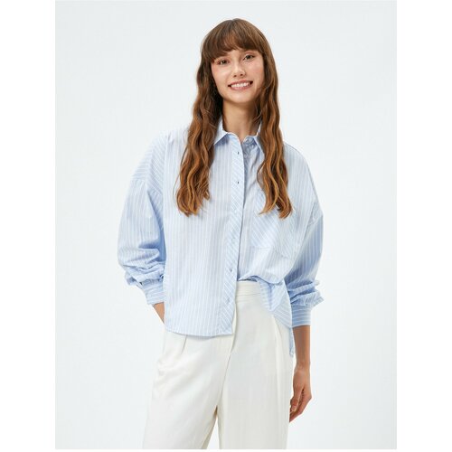 Koton Basic Shirt Long Sleeved Buttons Pocket Detailed Slike