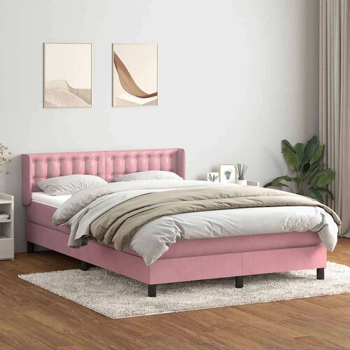 Box Spring krevet s madracem ružičasti 140x220 cm baršun Cene