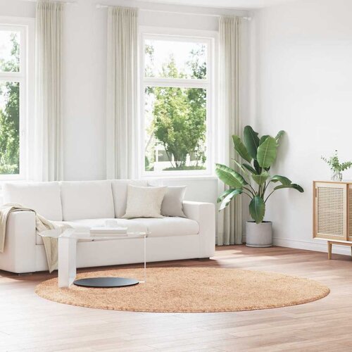 vidaXL Košata preproga bež 240x240 cm poliester Cene