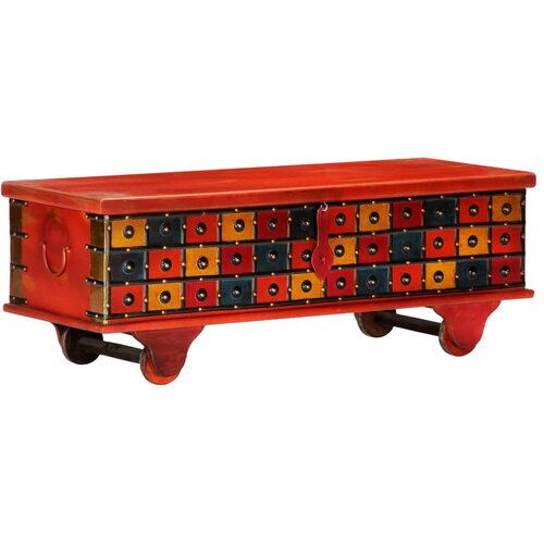 VidaXL Kutija za pohranu crvena 110x40x40 cm masivno bagremovo drvo Slike