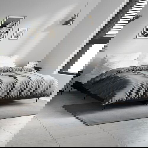 The Living Store Posteljni okvir črn 135x190 cm inženirski les - Posteljni Okvir, (21531248) Cene