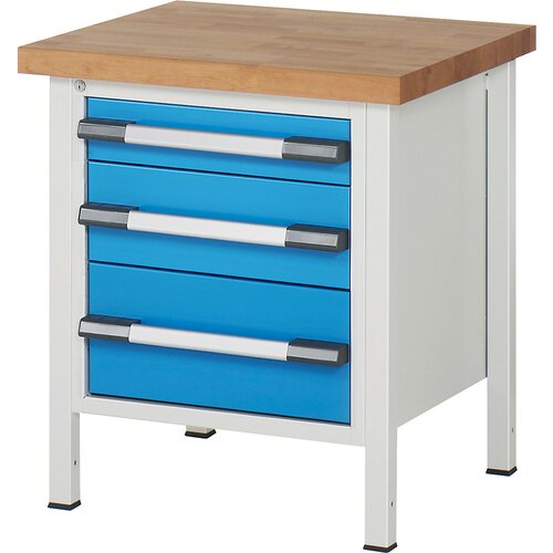 eurokraft pro delovna miza z ogrodjem serije 8, 3 predali: 1 x 120, 1 x 180, 1 x 240 mm, šxg 750 x 700 mm Cene