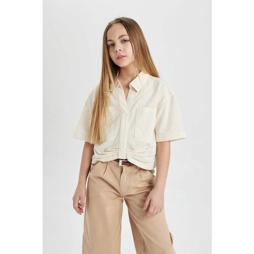 Defacto Girl Cotton Long Sleeve Crop Shirt Slike