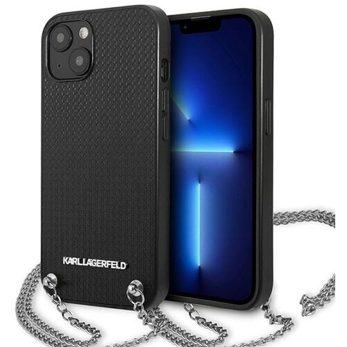 Karl Lagerfeld ETUI HARDCASE ZA IPHONE 13 MINI ČRNA USNJENA VERIŽICA, (21898780) Cene