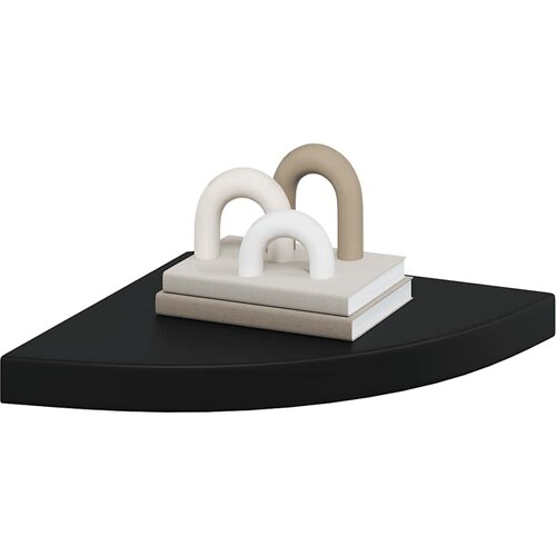  Plutajuća kutna polica crna 35 x 35 x 3,8 cm MDF Slike