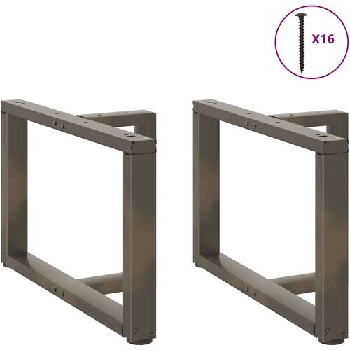  Noge za stolić T-oblika 2 kom prirodni čelik 70x25x(42-43)cm Slike