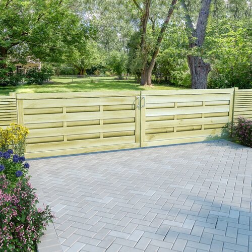 vidaXL Vrtna vrata 2 kosa impregnirana borovina 150x75 cm zelena Cene