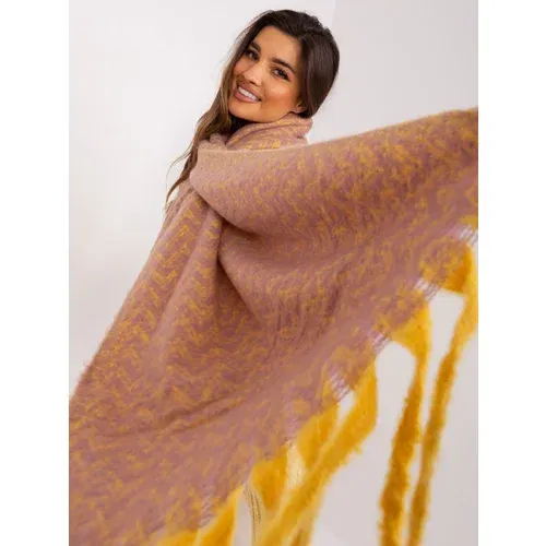 Fashion Hunters Yellow and pink fringed scarf
