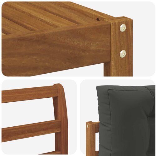  Set vanjskih sofa 4 kom. Prirodna i antracit Smeđa 254 x 162,5 x 73 cm Slike