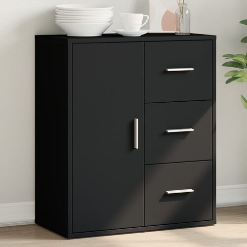  The Living Store Komoda črna 60x31x70 cm inženirski les - Komoda, (21500301) Slike