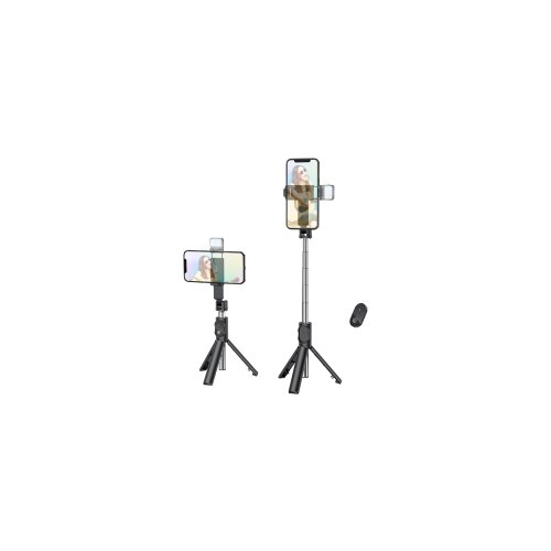 Stativ tripod selfie za mobitel do 6,7&amp;Prime; + daljinski bluetooth BOROFONE BY8 Magic fill light live broadcast black Slike