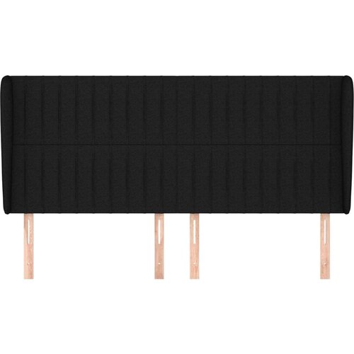  Uzglavlje s u&amp;scaron;ima crni 203x23x118/128 cm od tkanine Slike